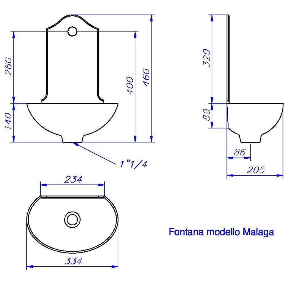 Fontana A Parete Mod. malaga Per Casa Giardino Esterno Con Rubinetto In Ottone Brunito Cod. 303 / b - Foto 3