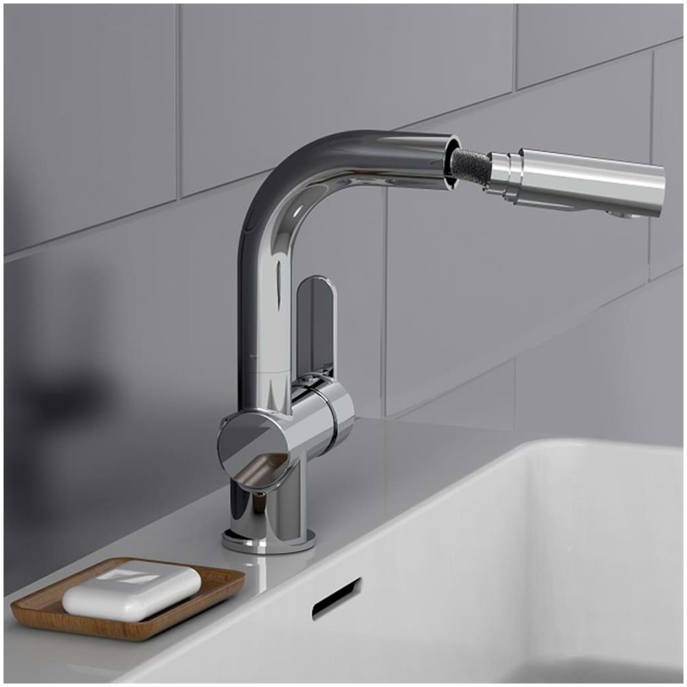 Miscelatore per Lavabo con Getto Estraibile LONDON Cromato - Foto 2