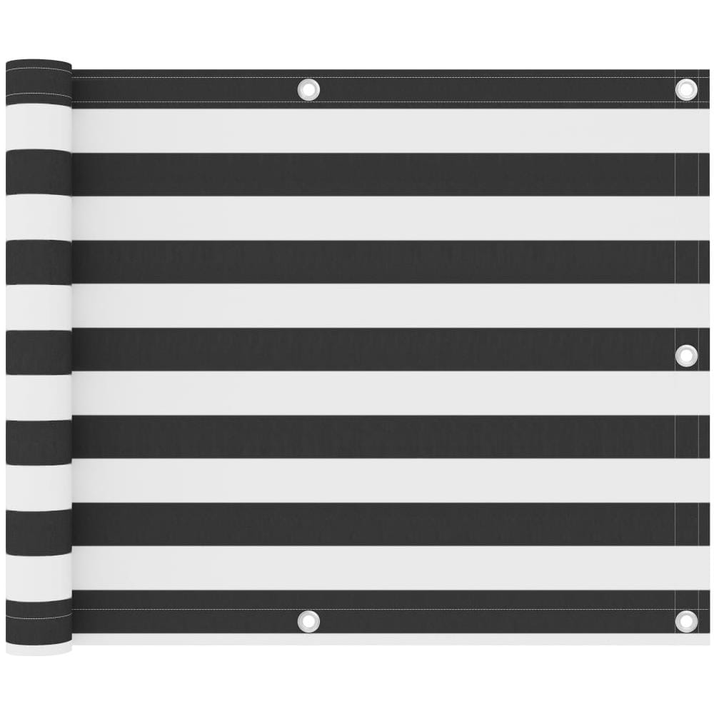 Paravento Balcone Antracite e Bianco 75x400cm in Tessuto Oxford - Foto 1