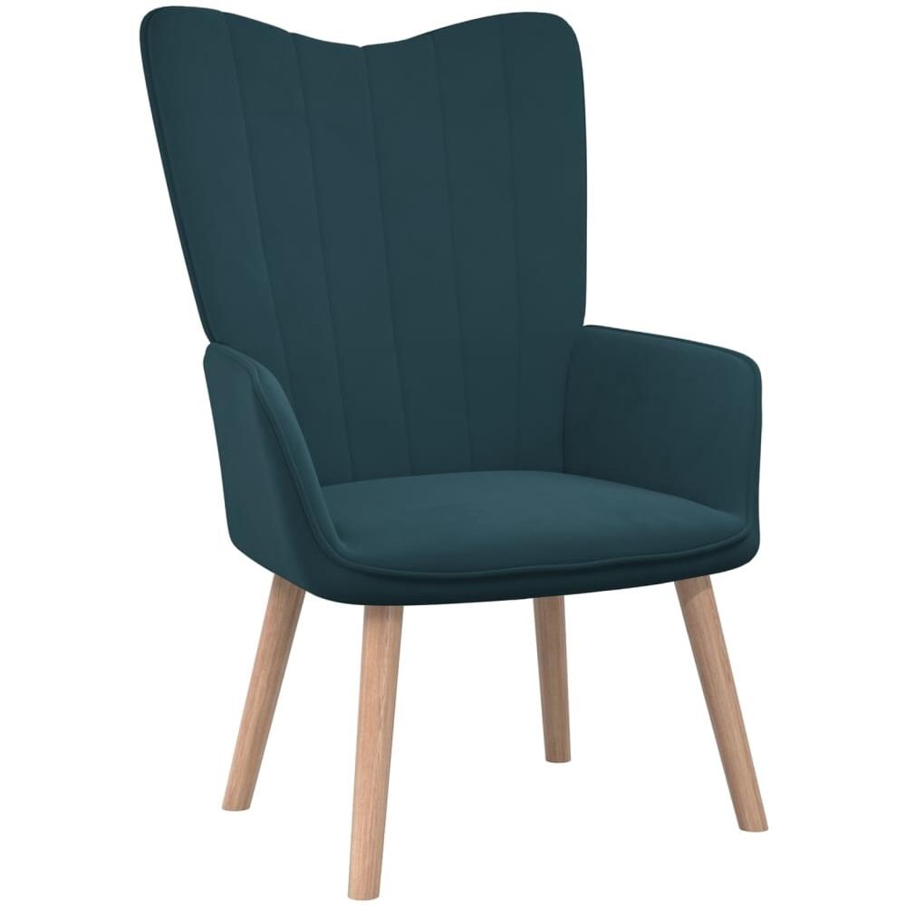 Poltrona Relax Blu in Velluto - Foto 1