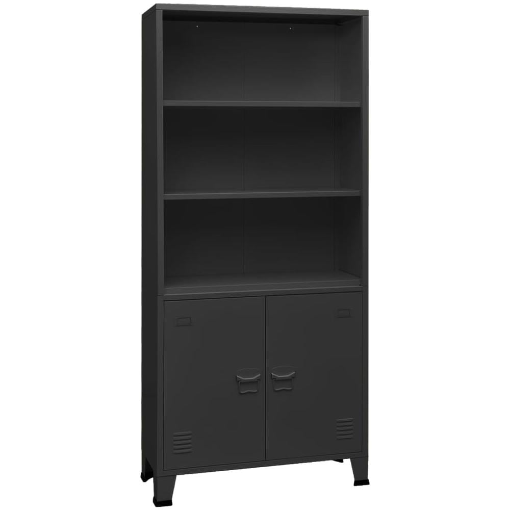 Libreria Industriale Antracite 80x32x180 Cm In Acciaio - Foto 1