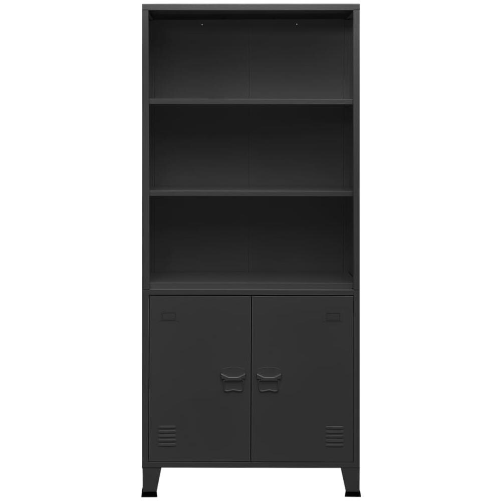 Libreria Industriale Antracite 80x32x180 Cm In Acciaio - Foto 2