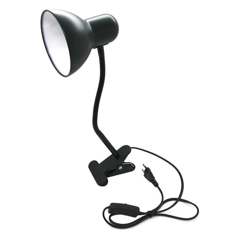 Lampada Da Scrivania Braccio Flessibile Lumetto Con Pinza E27 Lume Nero - Foto 1
