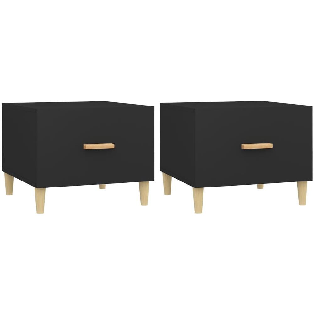 Tavolini Da Salotto 2 Pz Neri 50x50x40 Cm Legno Multistrato - Foto 1
