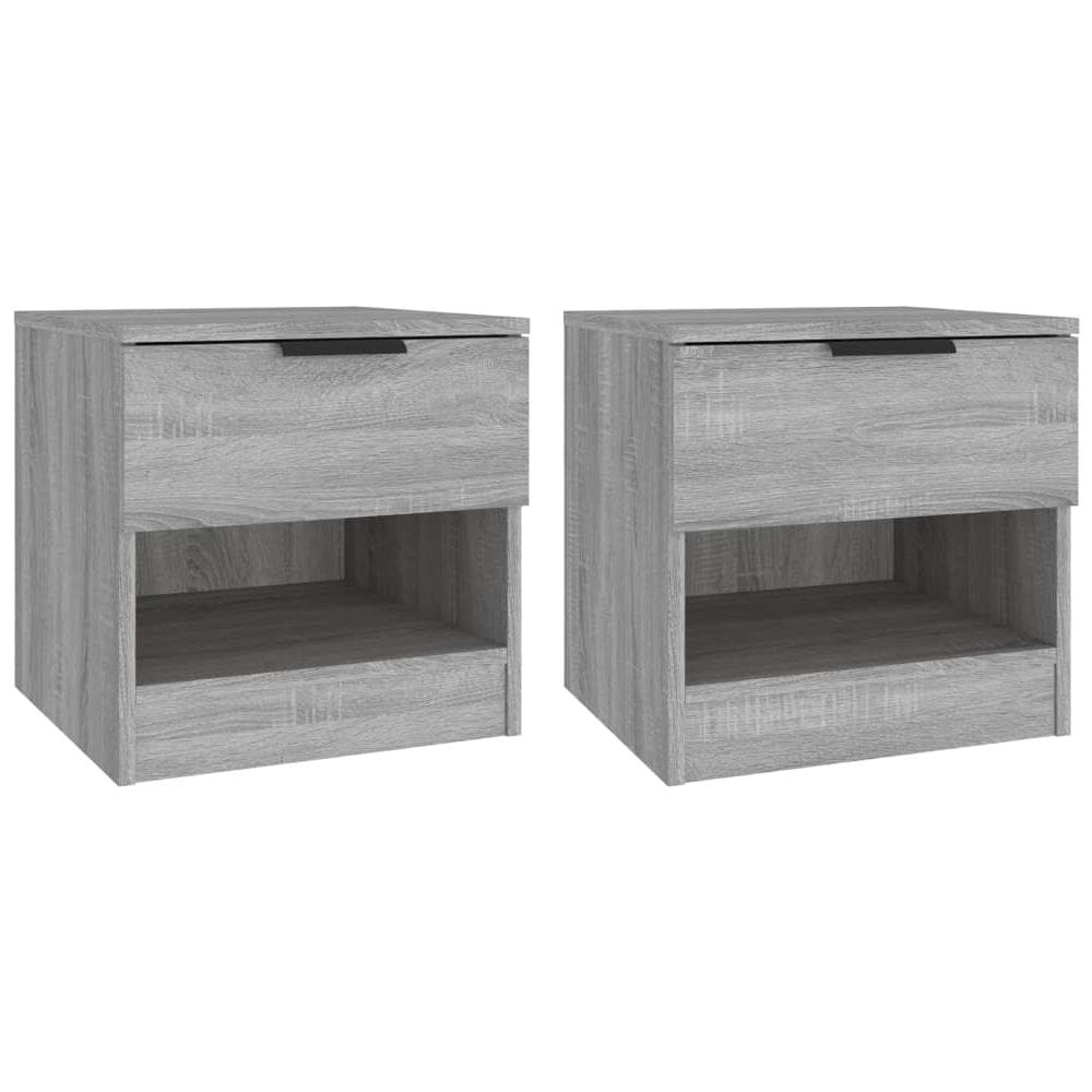 Comodini 2pz Grigio Sonoma In Legno Multistrato - Foto 1