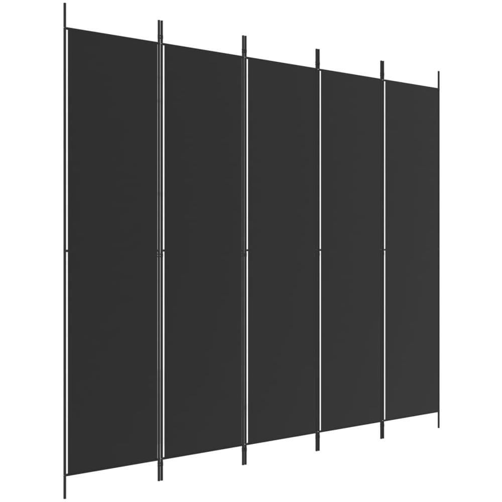Divisorio 5 Pannelli Nero 250x220 Cm Tessuto - Foto 2