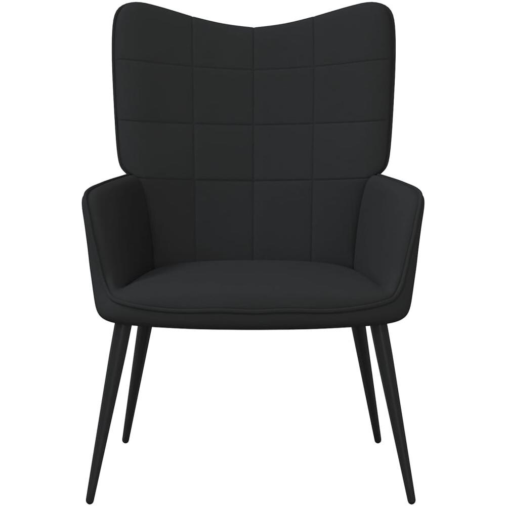 Sedia Relax con Sgabello Nero in Tessuto - Foto 3