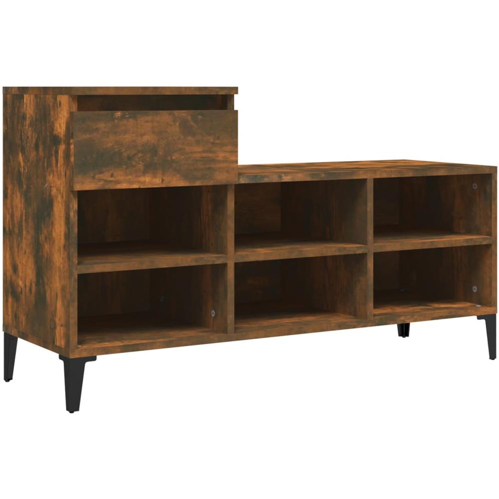 Scarpiera Rovere Fumo 102x36x60 Cm In Legno Multistrato - Foto 2