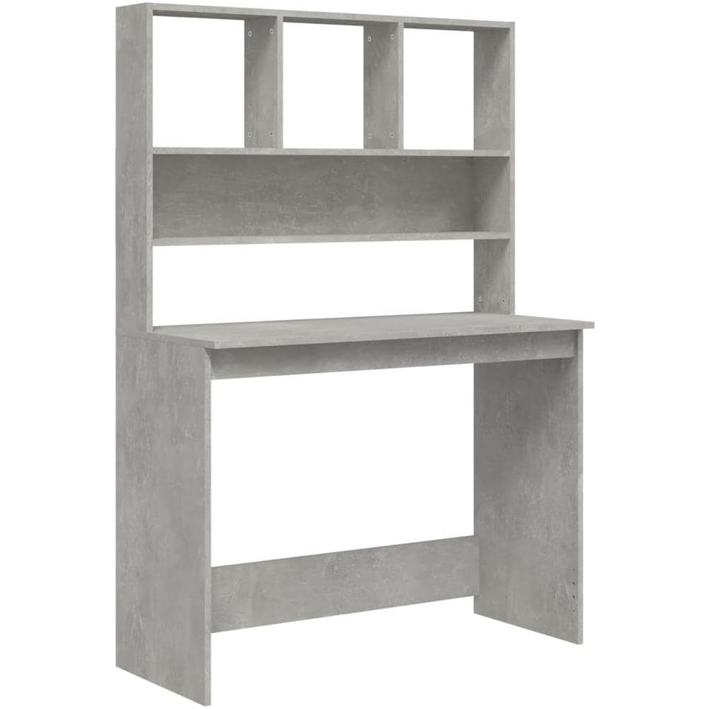 Scrivania Mensole Grigio Cemento 102x45x148cm Legno Multistrato - Foto 2