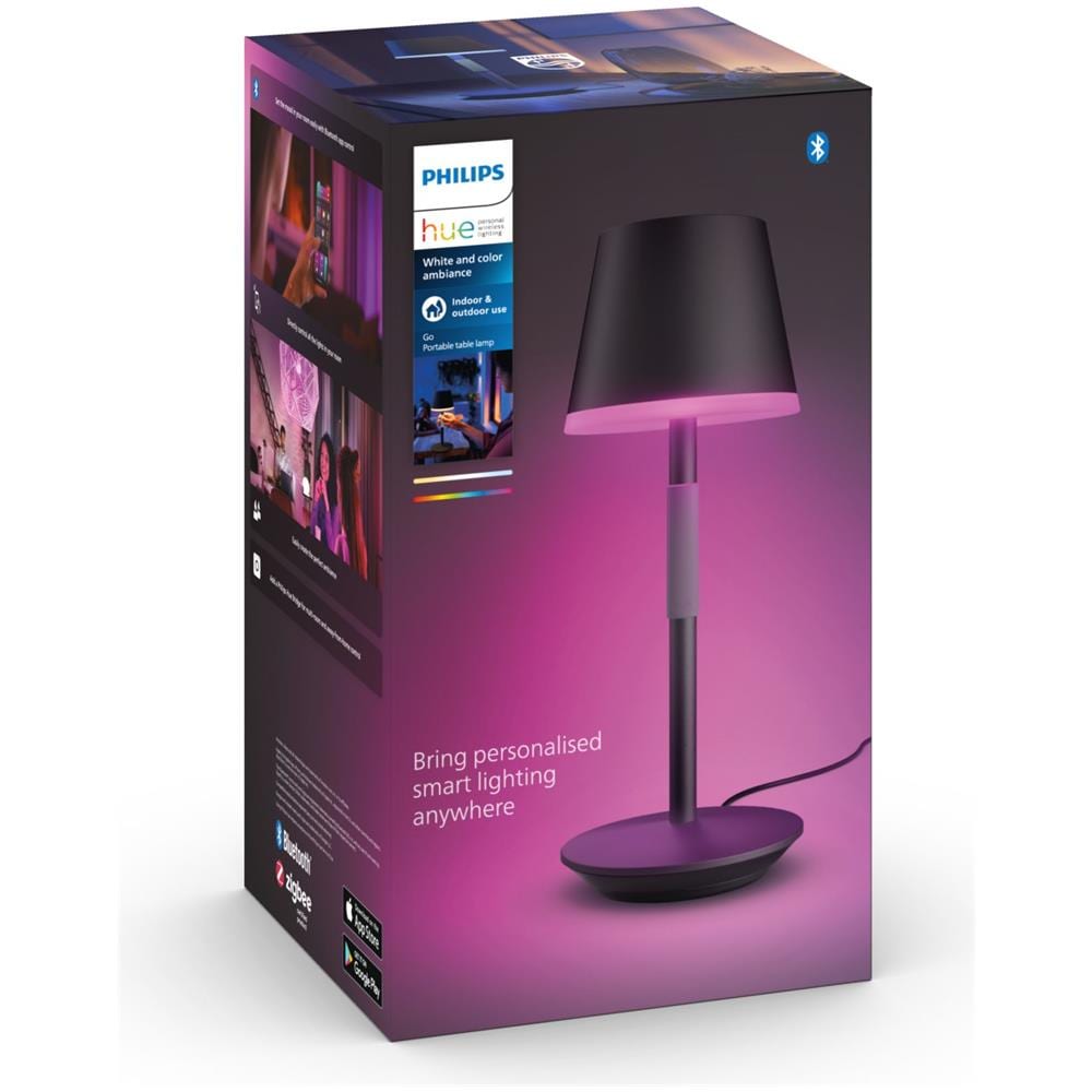 Lampada da Tavolo Portatile Hue Go Ricaricabile Autonomia fino a 48 Ore Colore Nero - Foto 9