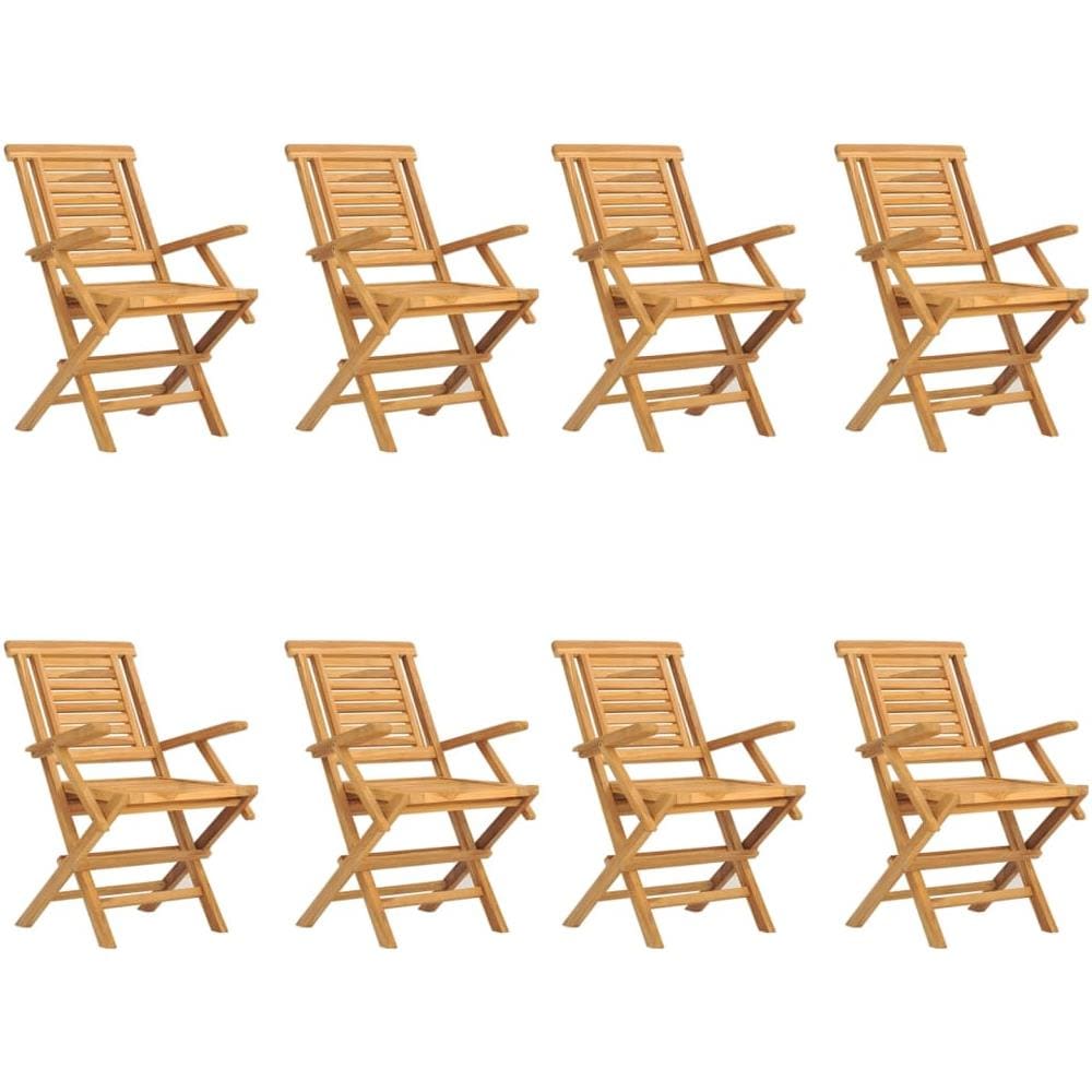 Sedie Da Giardino Pieghevoli 8pz 56x63x90cm Legno Massello Teak - Foto 2