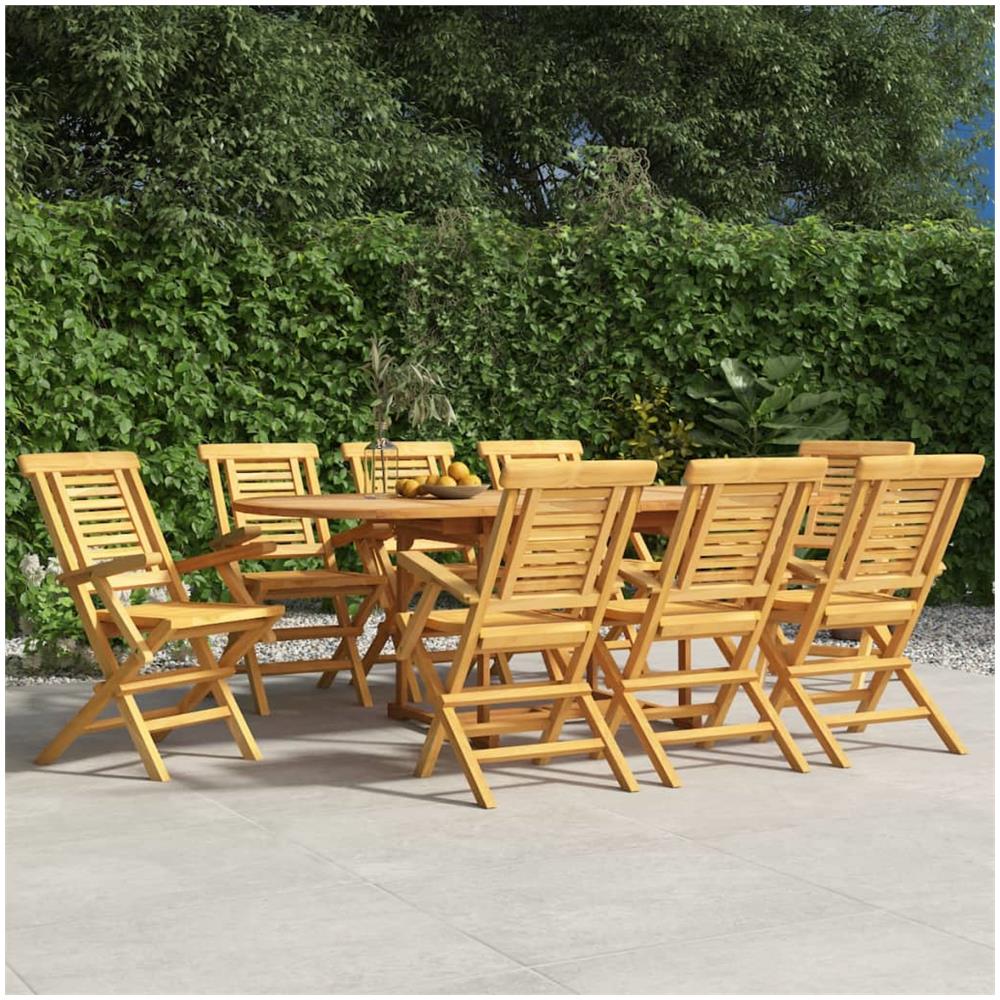 Sedie Da Giardino Pieghevoli 8pz 56x63x90cm Legno Massello Teak - Foto 1
