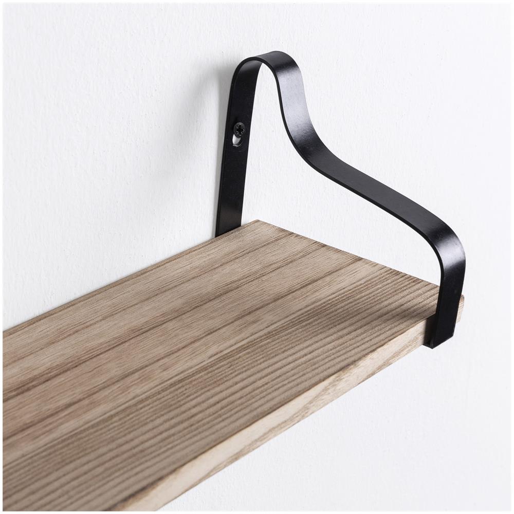 Set Di 3 Mensole Da Muro Piatte In Metallo Nero - Foto 2