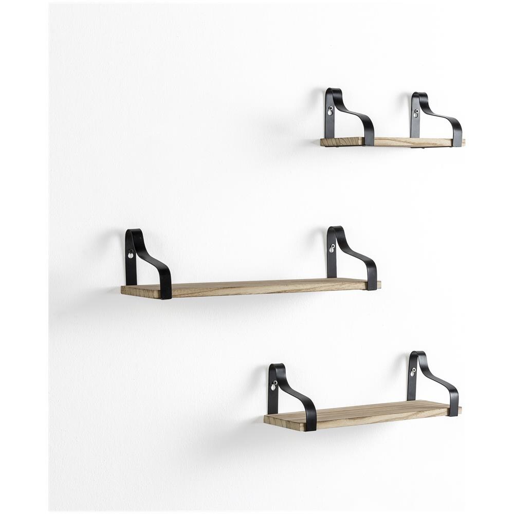 Set Di 3 Mensole Da Muro Piatte In Metallo Nero - Foto 1