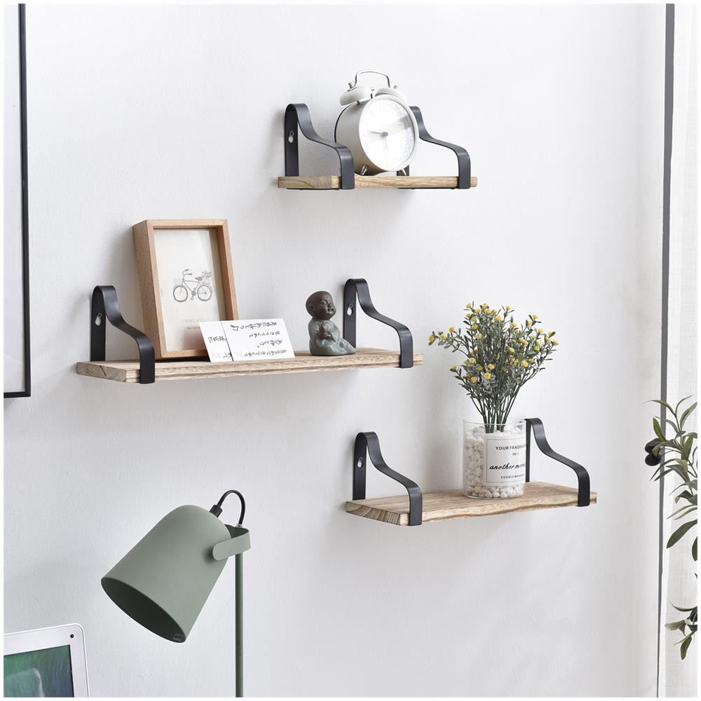 Set Di 3 Mensole Da Muro Piatte In Metallo Nero - Foto 4