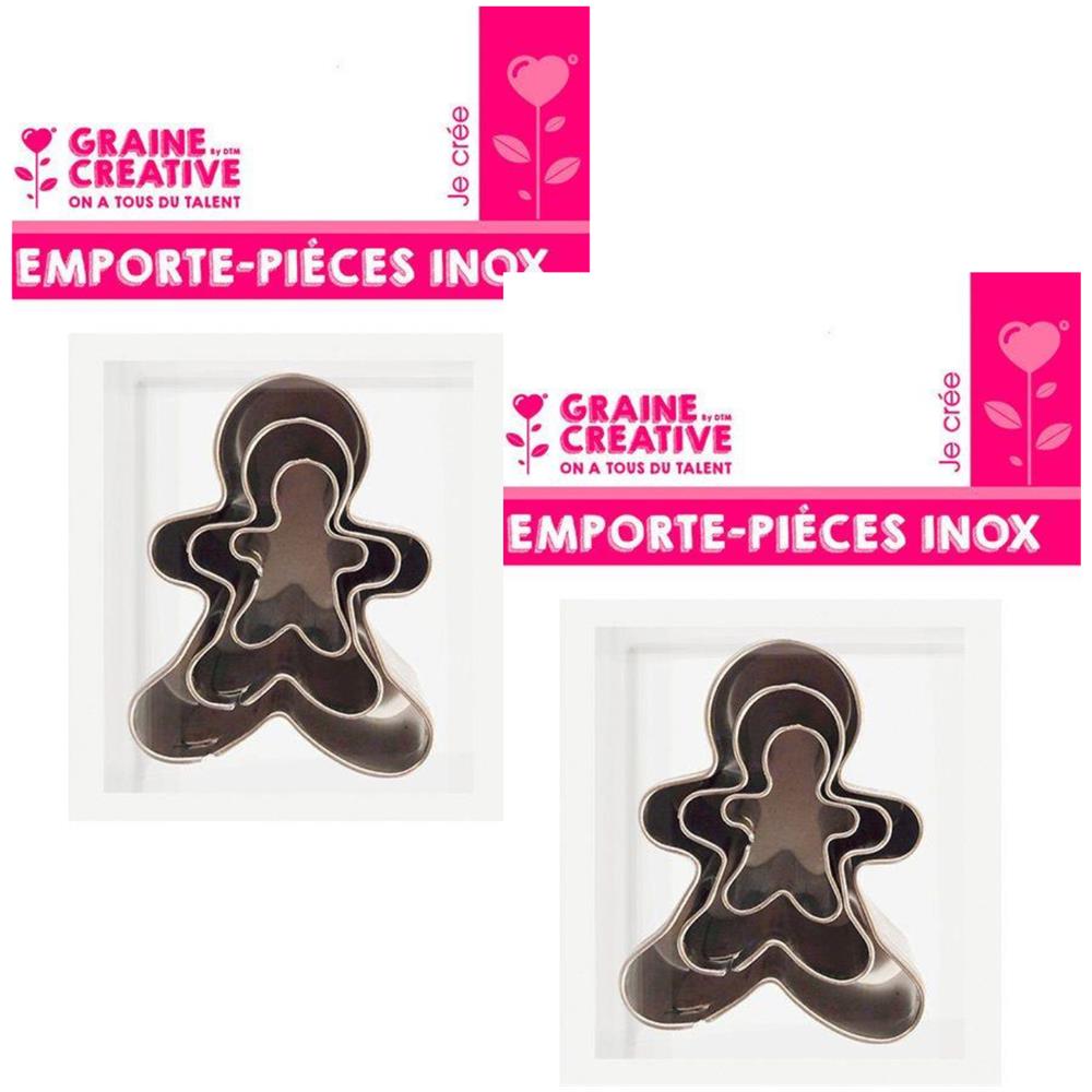 6 Mini Tagliabiscotti In Acciaio Inox - Omino Di Pan Di Zenzero - Foto 1