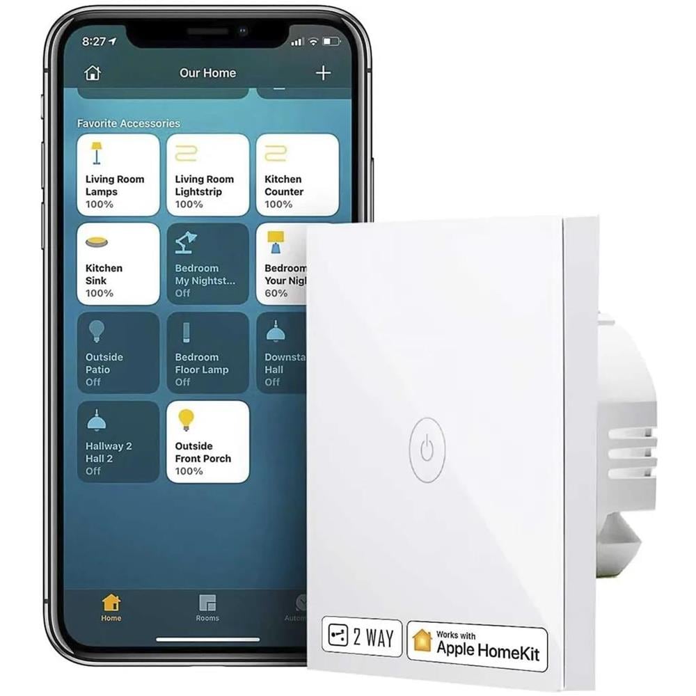 Interruttore a parete Wi-Fi Smart - 220V / 2 WAY - TOUCH - Apple HomeKit - Foto 1