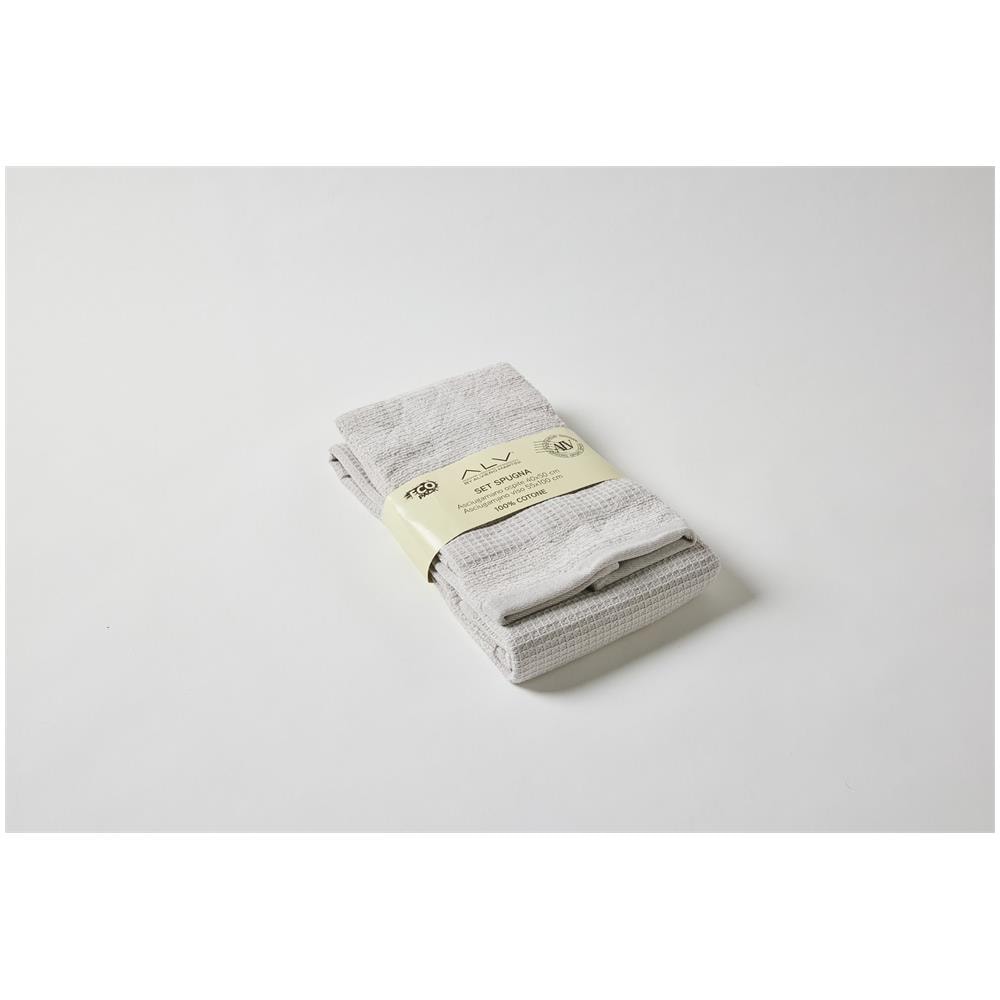 Set Asciugamani Bagno 1+1 in Cotone a Nido d’Ape - Grigio - Foto 1