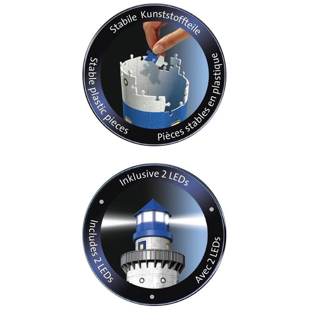 Puzzle 3D Faro Building con LED 216 pz 41 x 14 x 7 cm 12577 - Foto 2