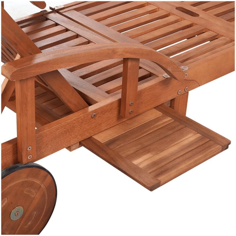 Sedia a Sdraio Legno Massello di Acacia con Cuscino 200x68x83cm - Foto 8