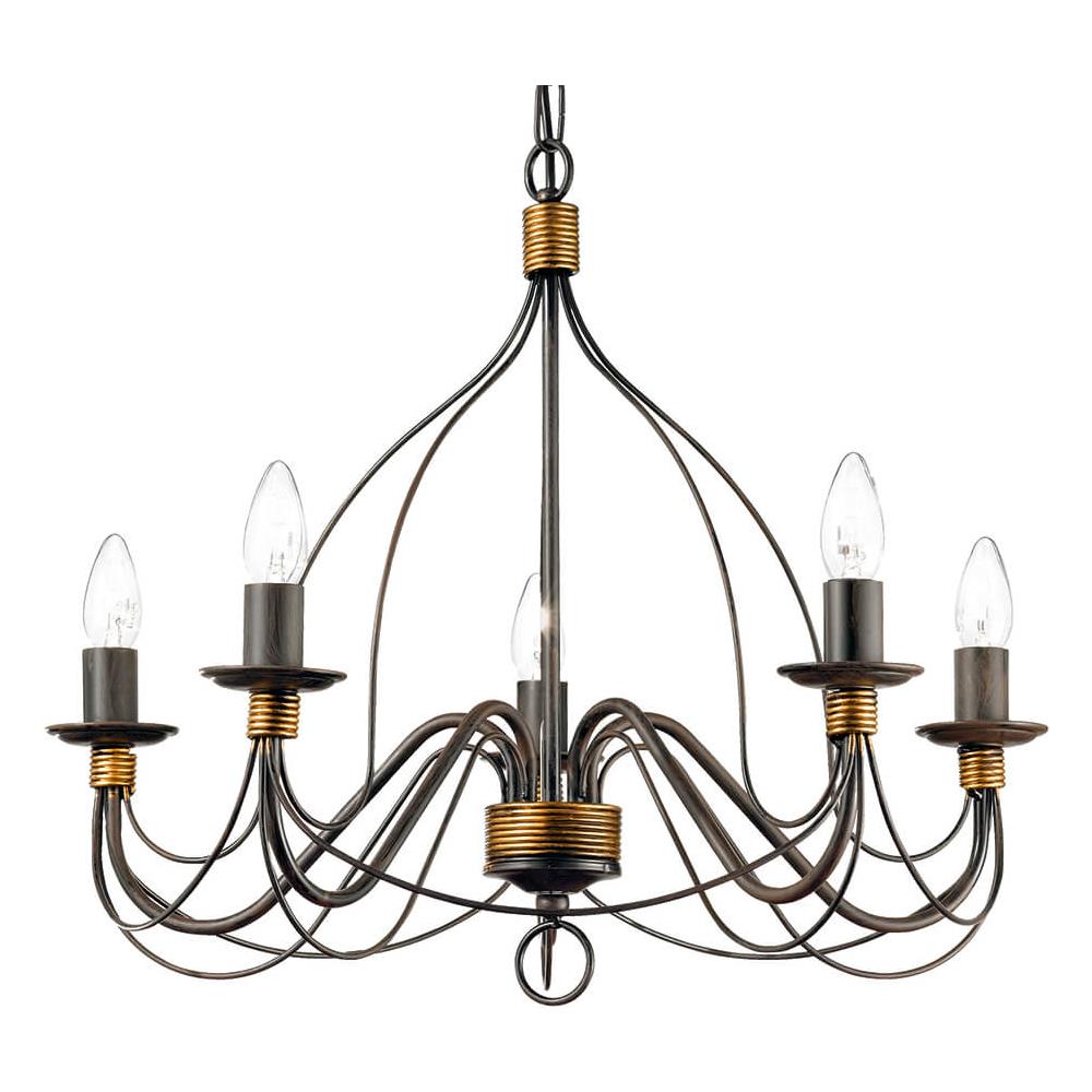 Lampada A Sospensione 5 X 40w E14 Ruggine - Foto 1