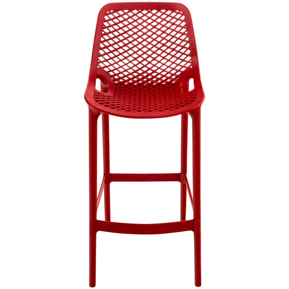 Sgabello Alto Outdoor Air in Polipropilene I Sgabello Impilabile Alt. 75 CM | Sgabello Bar Facile da Pulire I Sedia Design Carico Max 130 kg Rosso - Foto 2