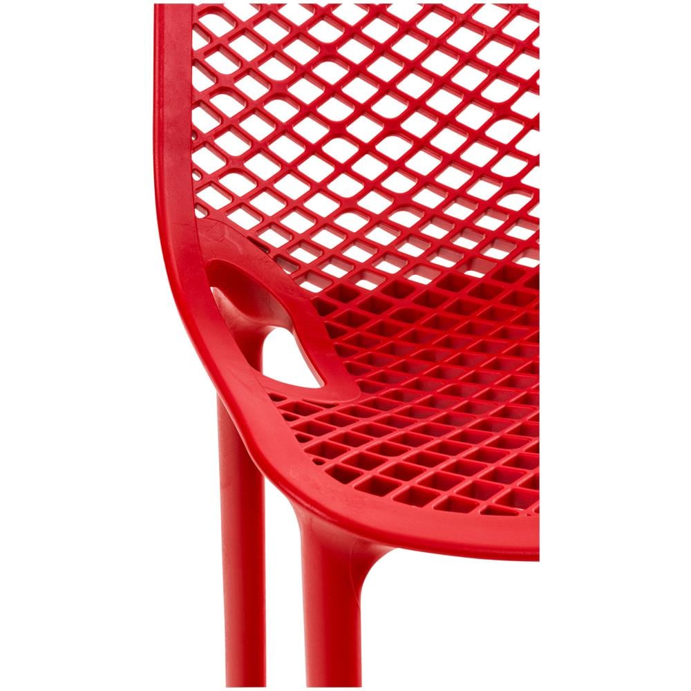 Sgabello Alto Outdoor Air in Polipropilene I Sgabello Impilabile Alt. 75 CM | Sgabello Bar Facile da Pulire I Sedia Design Carico Max 130 kg Rosso - Foto 5