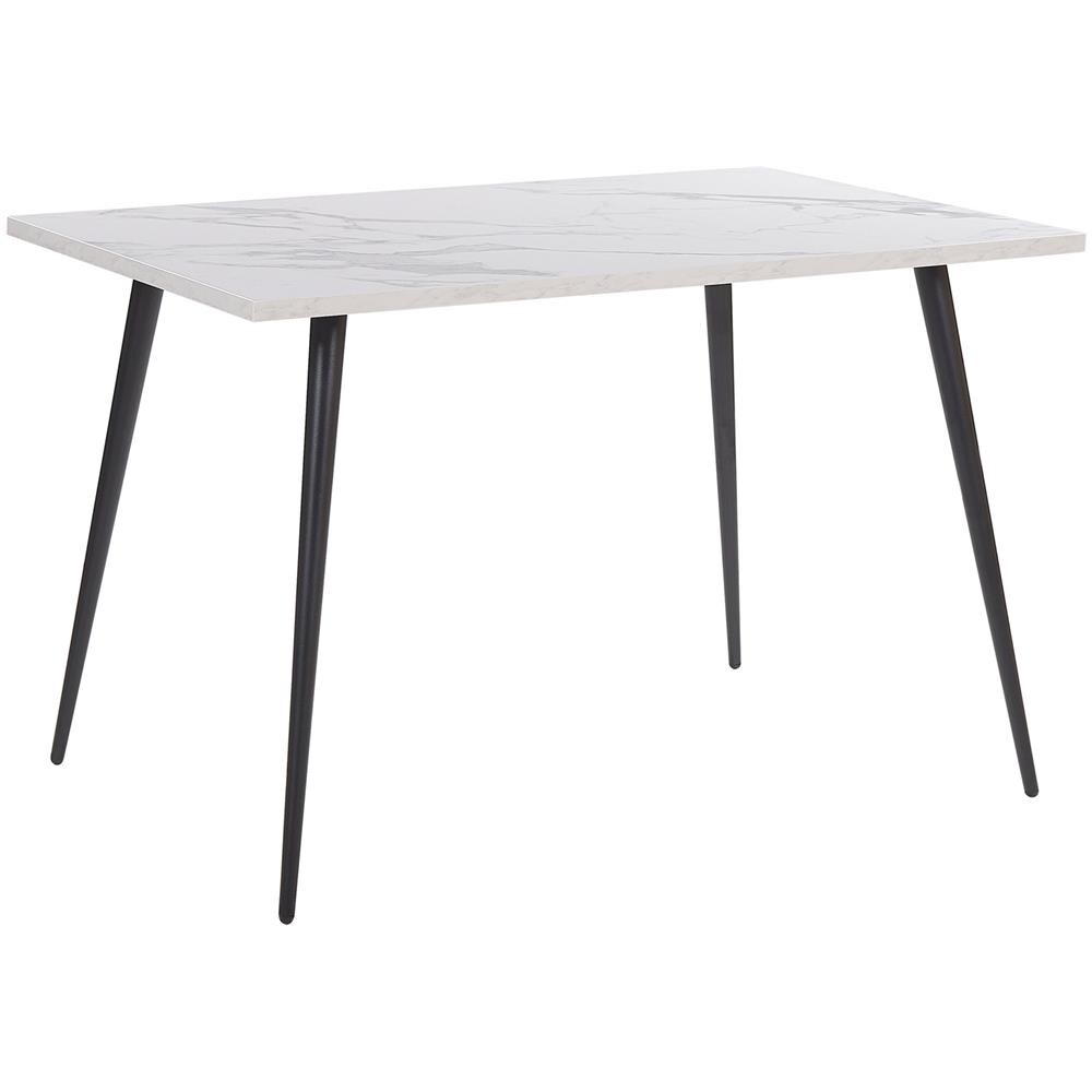 Tavolo Da Pranzo Effetto Marmo Bianco E Nero 120 X 80 Cm Santiago - Foto 1