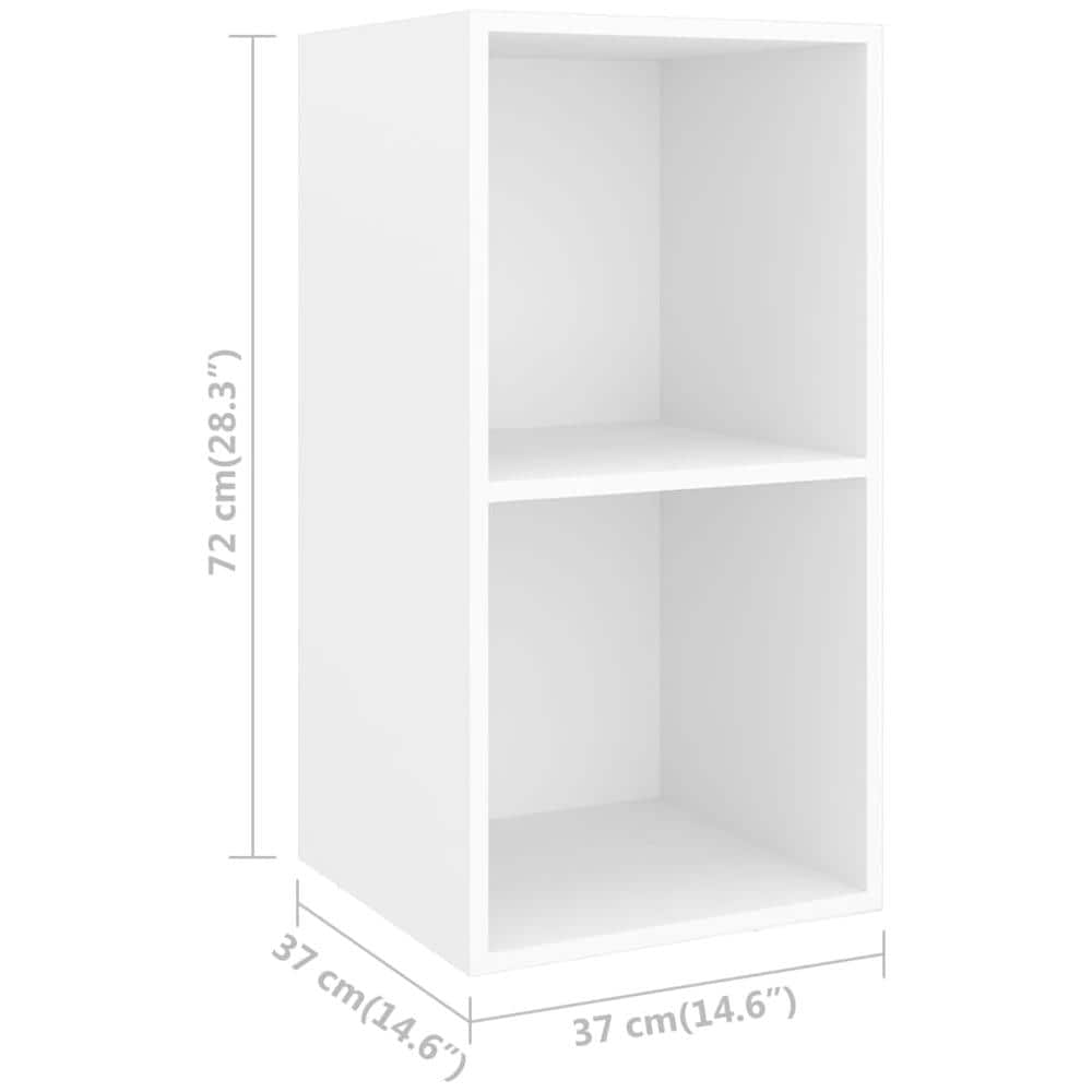 Armadietto TV da Parete Bianco 37x37x72 cm in Legno Multistrato - Foto 2