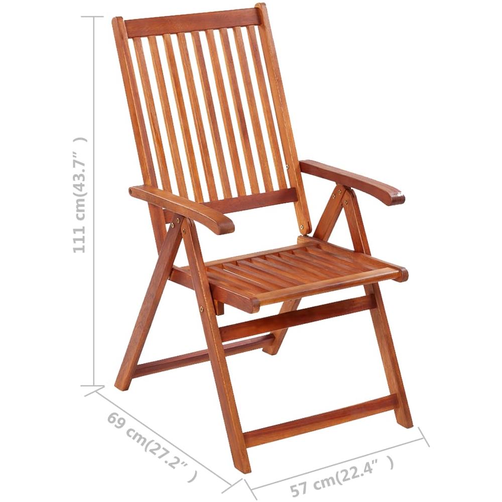 Sedie da Giardino Pieghevoli 6 pz con Cuscini Massello Acacia - Foto 5