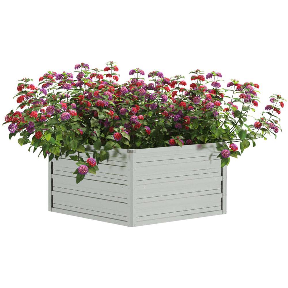 Letto Rialzato da Giardino 129x45 cm in Acciaio Zincato Argento - Foto 2