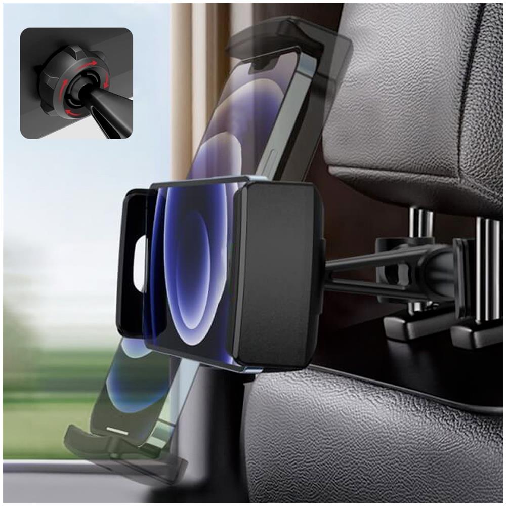 Supporto Poggiatesta Auto Per Smartphone / Tablet Rotante A 360° Xo Nero - Foto 6