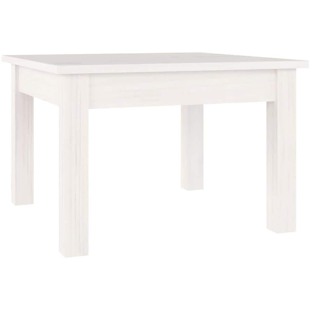 Tavolino Da Salotto Bianco 45x45x30 Cm Legno Massello Di Pino - Foto 1