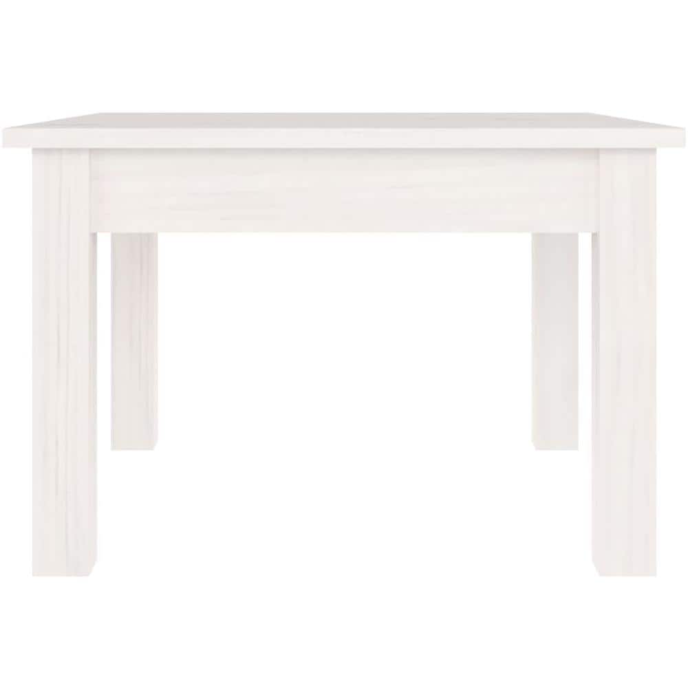 Tavolino Da Salotto Bianco 45x45x30 Cm Legno Massello Di Pino - Foto 2