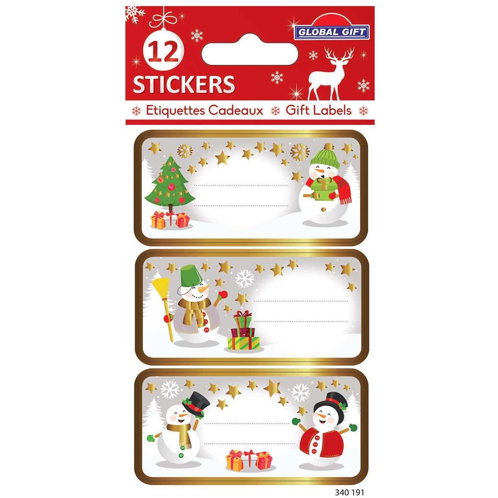 12 Adesivi Natalizi - Pupazzi Di Neve - Foto 1