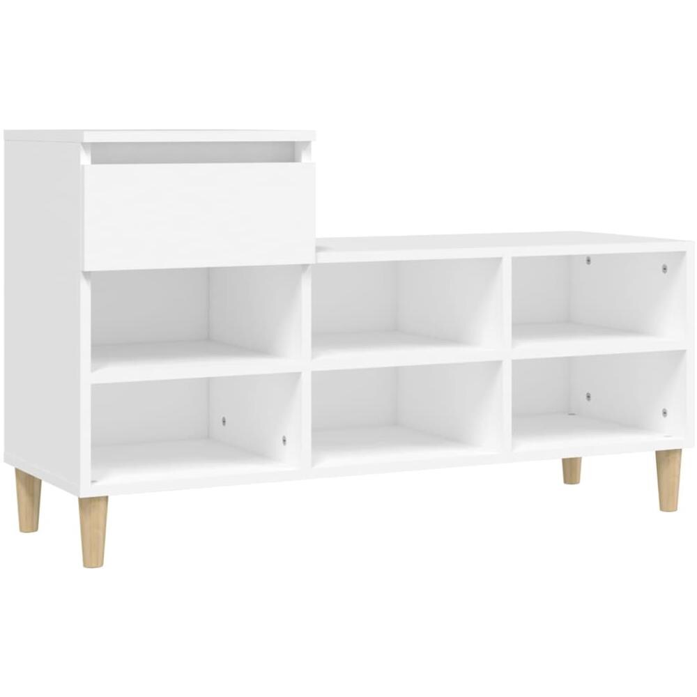 Scarpiera Bianca 102x36x60 Cm In Legno Multistrato - Foto 2