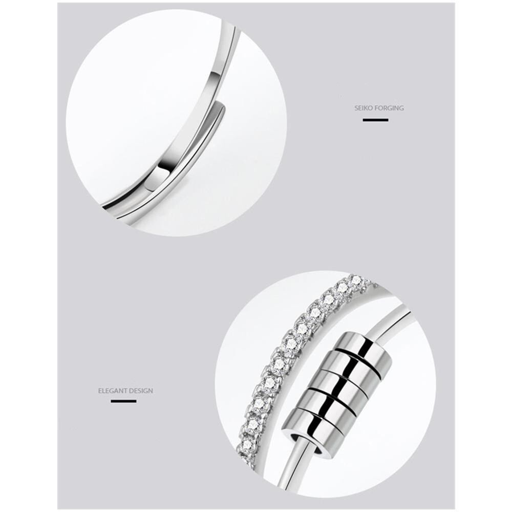 Anello Antistress Regolabile Argento N°18 Silver 18 Mm - Foto 2