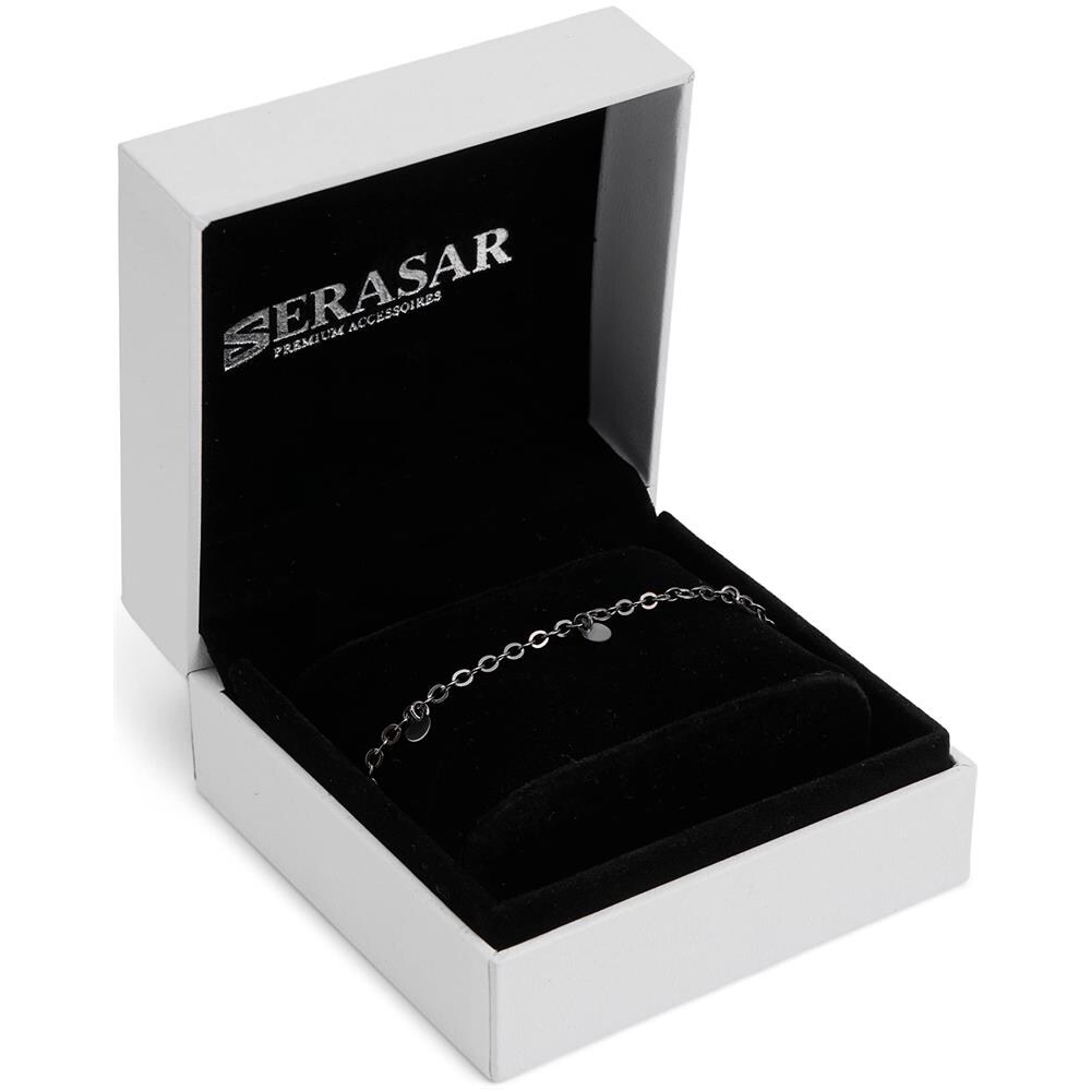 Cavigliera in Argento Sterling, ""Coin"", Nero - Foto 2