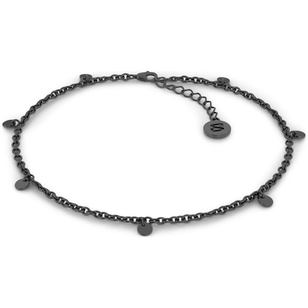 Cavigliera in Argento Sterling, ""Coin"", Nero - Foto 1