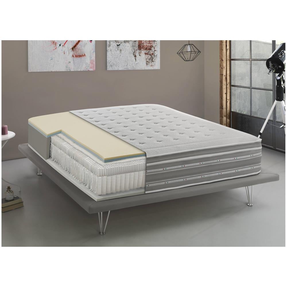 Materasso Matrimoniale Sharon, Ortopedico In Memory Foam E Micromolle Insacchettate, 100% Made In Italy, Anti Acaro E Anallergico, Cm 160x190h37 - Foto 1