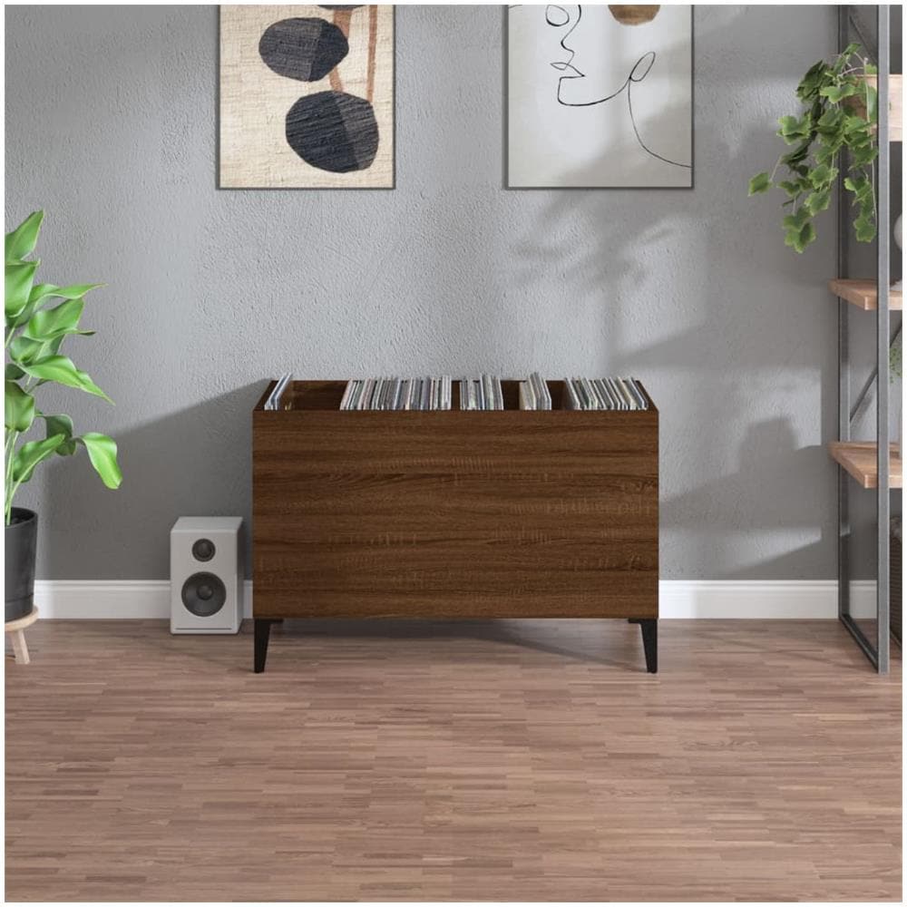 Mobile Porta Dischi Rovere Marrone 74,5x38x48 Legno Multistrato - Foto 2