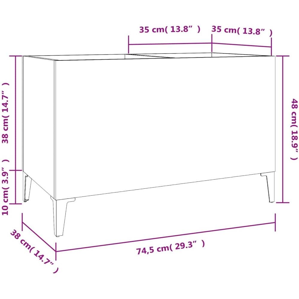 Mobile Porta Dischi Rovere Marrone 74,5x38x48 Legno Multistrato - Foto 7