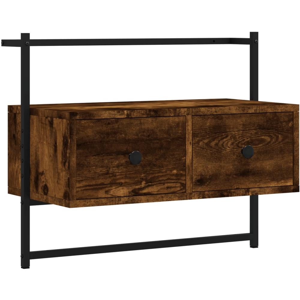 Mobile Tv A Muro Rovere Fumo 60,5x30x51 Cm In Legno Multistrato - Foto 2