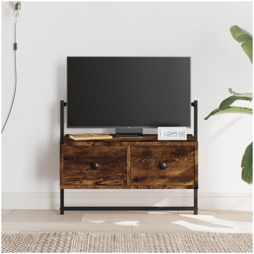 Mobile Tv A Muro Rovere Fumo 60,5x30x51 Cm In Legno Multistrato - Foto 1