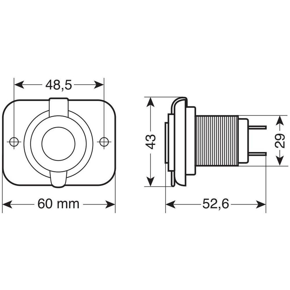 Ext-12, Doppia Presa Usb A + Usb C, Montaggio Ad Incasso, 12/24v - Foto 2