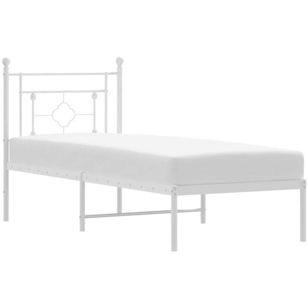 Giroletto Con Testiera Metallo Bianco 75x190 Cm - Foto 2