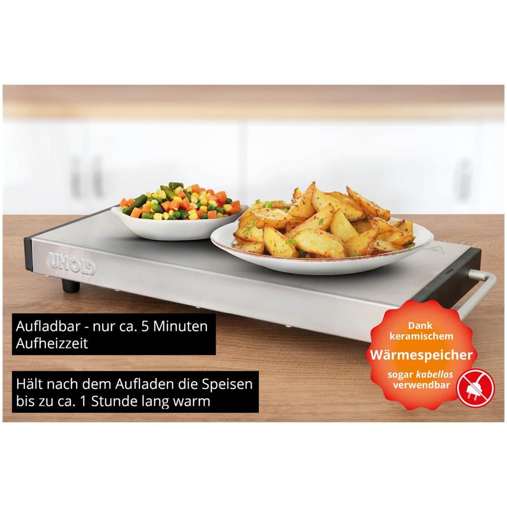 Elena 58845 Piastra Riscaldante in Acciaio Inossidabile Potenza 1100 W Colore Nero Acciaio Inox - Foto 2