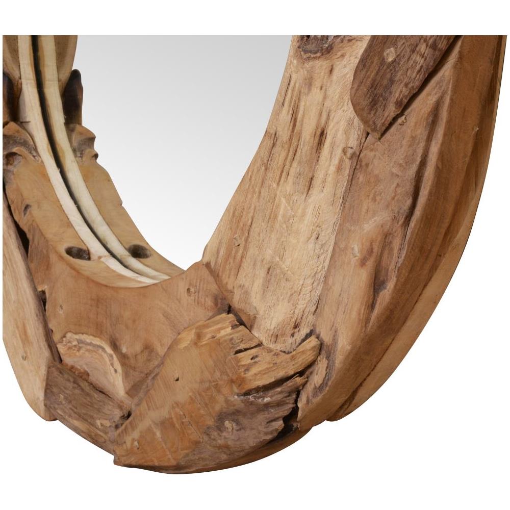 Specchio Decorativo In Legno Di Teak 80 Cm Rotondo - Foto 7