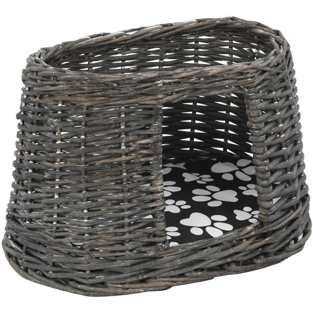 Ceste Gatti Con Cuscini Grigio 3pz 47x34x60cm Salice Naturale - Foto 8