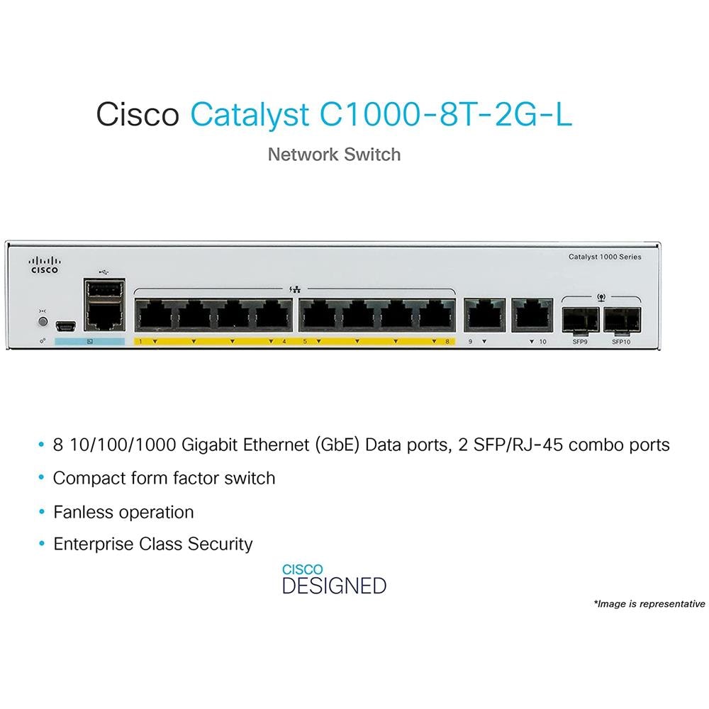 Cisco Catalyst C1000-8T-2G-L switch di rete Gestito L2 Gigabit Ethernet (10/100/1000) Grigio - Foto 5